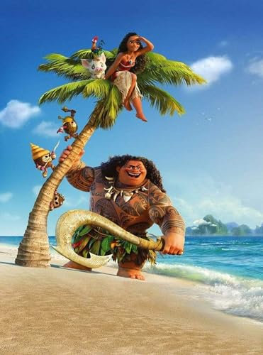 Komar Disney Vlies Fototapete - Moana and Maui - Größe: 184 x 248 cm (Breite x Höhe) - Südsee, Kindertapete, Kinderzimmer, Tapete - XXL2-801