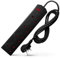 DESIRETECH Black Electric Extension Lead 4 Gang 2 Metre | 2m Long Cable | UK Plug 3 Pin Socket Outlet | Wall Mountable | Multi Socket Mains Strip For Home, Bedroom, Kitchen and Office (1 Pack)