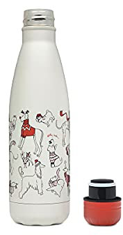 Radley London Christmas Dogs Metal Water Bottle in Cream 500ml