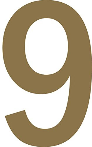 ShirtInStyle Zahlen selbsklebende Aufkleber, 10cm hoch, Haustür, Mülltone, Basteln, Boote, Nummern, Kennzeichen, KFZ, Türen, Spint, Umkleide, Hausnummer, Bootsnummer, ZAHL 9-10cm, gold