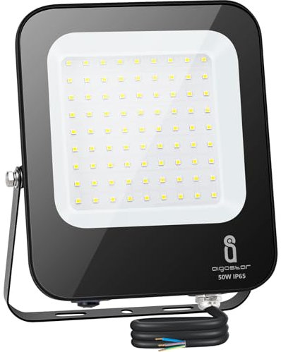 Aigostar Foco Led Exterior 50w,4700 lúmen,Luces Led Exterior Impermeable IP65,Proyector LED Exterior Blanco Frío 6500K para Jardín,Patio,Garaje,Parque