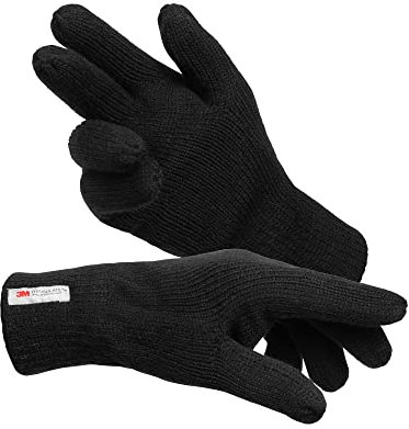 Indicode Unisex Jason Handschuhe Fleece Futter | Herrenhandschuhe Damenhandschuhe Black XS/S
