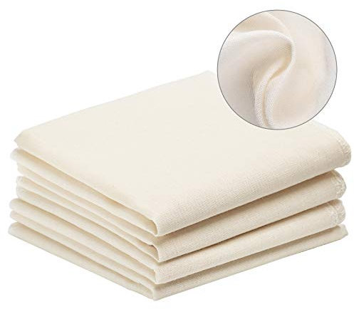 4 Pack Cheesecloth, Pure Cotton Muslin Cloths for Straining,Reusable Muslin Fabric for Cooking Nut Milk,Unbleached Fine Filter Cloth for Wine Fruit 50 * 50cm