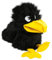 Handpuppe Rabe 28 cm Kuscheltier Plüschrabe Uni-Toys Vogel Plüschvogel