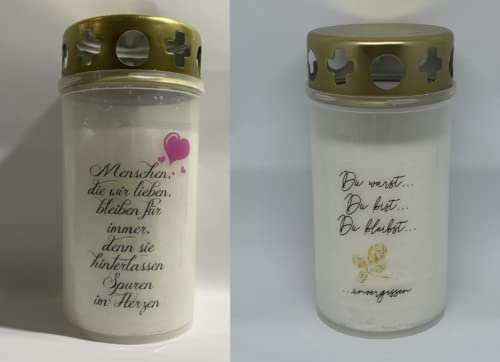 2 Aufkleber für Grablichter Set Du warst... Du bist... Du bleibst... Sternenkind Grablicht Trauerkerze Trauer (Menschen)