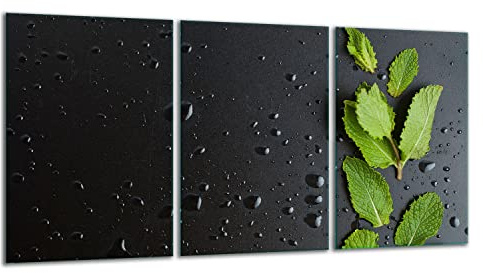 TMK ArtDeko Herdabdeckplatte 3 Teilig 3x30x52 cm - Spritzschutz Herdabdeckung – Herdschutz aus Sicherheitsglas – Robust, Hygienisch & Rutschfest– Schutz für Induktion, Ceran, Gas & Elektro