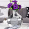 SHYFOY Vase Pampa, Cristal Diamant Miroir Vase Minimaliste Décoration de La Maison Déco, Argenté Pot De Fleur Vase Decoratif, Rond, Ne Peut Pas Contenir d'eau.
