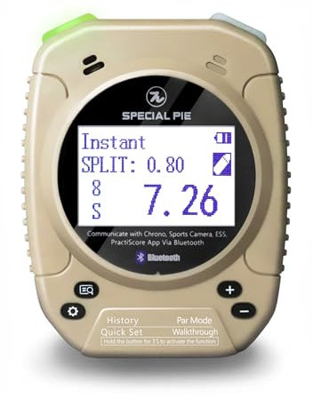 SPECIAL PIE Shot Timer - Perfekt für Feuerwaffen & RO Verwendung in USPSA, IPSC, IDPA, CAS, PRS, 3GUN & Steel Challenge Wettbewerben (Khaki)