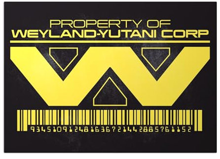 Displate Offiziell Alien MetallPoster Magnetische Befestigung Inklusive Lizenziert Bilder Hochwertiges Poster Property Of Weyland-Yutani Corp 67.5 cm x 48 cm