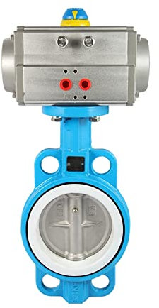 FUNTLY Magnetventile D671 Pneumatisches Absperrventil DN40-DN400 Pneumatisches Ventil vom Typ Wafer, automatisches Ventil for Flüssigkeiten/Gas/Wasser/Öl (Size : DN100)