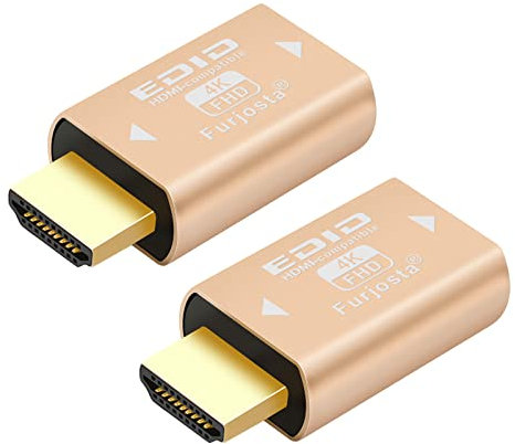 Edid-Emulator-Adapter (5Generation), HDMI kompatibel mit Mac Thunderbolt auf HDMI-Switches/Extender/AV-Receiver/Video-Splitter (4K-2P)