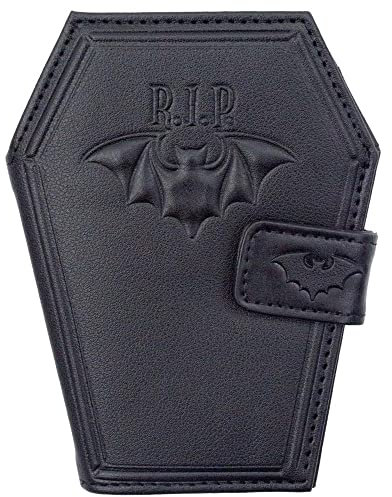 kreepsville 666 RIP Fledermaus Sarg Geldbörse Geprägtes Gotisch Kunstleder