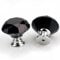 Boxonly 2Pcs Black Crystal Cabinet Door Knobs 40mm Cupboard Dresser Drawer Flat Diamond Pull Handles with M4x22mm Screws
