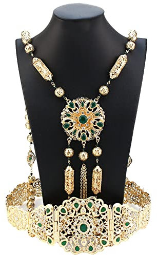 Marokko Kaftan Gürtel Schulterkette für Frauen Hochzeit Braut Schmuck Kristall Körperkette