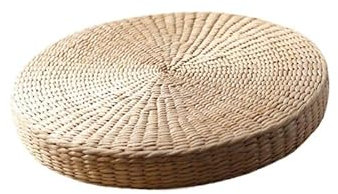 MagiDeal Tatami-Kissen Yoga-Sitzmatte Rattan Sitzkissen, Bequeme Heimdekoration im Japanischen Stil, Rustikale Bodenmatte für Yoga, Zen, Balkon, Schlafzimmer, Innenboden,40x40x6cm