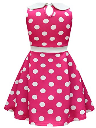 Lito Angels Kleinkind Mädchen Punkte-Prinzessin Kostümkleid | Punkte-Kleid, eckiger Ausschnitt, Ohren-Haarreif, Verkleidung, Halloween-Outfit, Welttag des Buches, Karneval