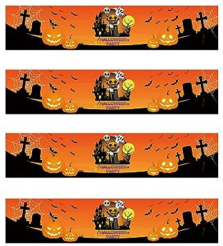 24 Pieces Halloween Water Bottle Labels Water Bottle Labels Stickers Wrap Around Water Bottle Labels Halloween Theme Water Bottles Stickers For Holiday Party Favors for Kids 8-12 Goodie (B, One Size)