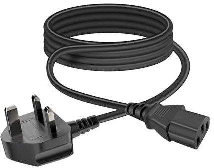 Saireed Black 3 Pin UK Power Cable Lead Plug for Marshall Amplifiers Code 25 50 100 DSL5CR DSL100H JCM 2000 DSL 100 Guitar Amp Amplifier, 1.8m, 250V 10A, Heavy Duty, Snagless Design, Safety Protection