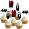AK Giftshop Halloween Vampire Cupcake Toppers Party Food Decorations Sticks Picks (24 Pack)