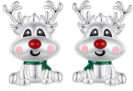 NewL Weihnachtliche Rentier Dinosaurier Kuh Lama Ohrringe Ohrringe Halloween Spinne Ohrstecker für Frauen Sterling, Sterling Silber