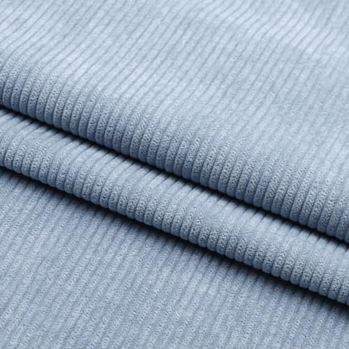 100 cm x 155 cm Cordstoff Meterware Quiltingstoffe Deko Stoffe Stoff zum Nähen Bekleidungsstoffe Dekostoffe für DIY Kunsthandwerk Basteln Kleidungsdekoration Sofadekoration,Grau Blau