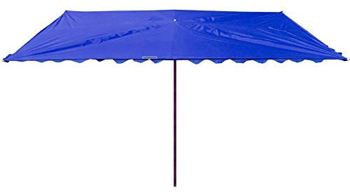 CRBUDY Parasol de Jardin de 2,9 m, Parasol inclinable rectangulaire à 8 Nervures avec mécanisme d'inclinaison, Anti-UV pour Plage/Piscine/Patio/Tente d'abri extérieur, Bleu