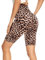 Gayhay Radlerhose Damen Knielang High Waist Kurze Sporthose Radler Yoga Shorts Leggings Sommer Blickdicht Leopard,L-XL