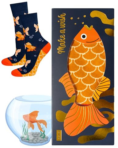 soxo Angler Geschenke Für Frauen Damen Socken Herren Lustige Geschenk Für Männer 35-40 Goldfisch