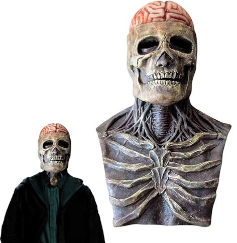 RCYHCY Halloween Crâne Masque, Casque De Masque Squelette, Masque Squelette, Masque Crâne d'Halloween Avec Mâchoire Mobile, Masque Halloween Effrayant, pour cosplay, Halloween, fête