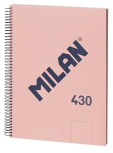 MILAN® Quaderno A4 con spirale e copertina rigida, 80 fogli bianchi da 95 g/m², collezione 430 since 1918, rosa