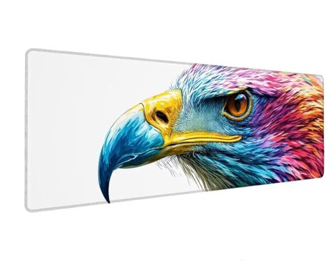 XXL Mouse Pad 400x800x4 mm, Large Mouse Mat White, Gaming Mouse Pad Bird, Extended Mouse Mats for Desk, Keyboard and Mouse Mat with Stitched Edges, Non-Slip Rubber Base Desk Pad for Office Gaming B-6