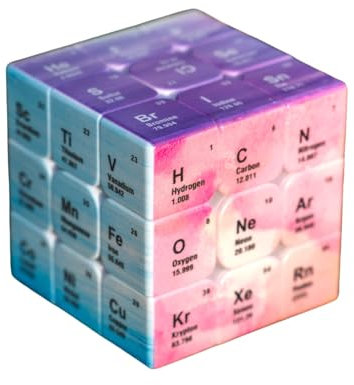 1 Pezzo Cubo di Rubik Professionale 3x3 Velocità Senza Adesivi - Cubo di Rubik Tavola Periodica Degli Elementi Elementi Chimici Regalo di Compleanno Originale per