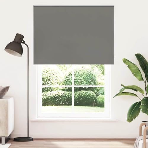 vidaXL Verdunkelungsrollo Grau 155x230cm Stoffbreite 151,6cm Polyester, Rollo, Klemmfix, Thermorollo, Verdunklungsrollo, Klemmrollo, Fensterrollo