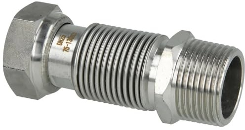 Edelstahlwellrohr Flexrohr flexibel ausziehbar 1 IG | 1 AG mit Dichtung 75-96mm, 110-210mm, 200-410mm, 260-520mm. 500-1000mm, 750-1500mm,1000-2000mm (75-96 mm)