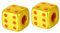 BESTonZON 2St Würfel hühner spielsachen für Langlebiges Fun Toy Funny Toys dice Set Würfel-Verzierung Simulation Goldwürfel Würfel-Stütze Messing Golden