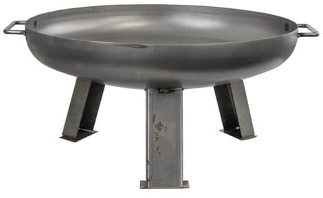FIXKRAFT Feuerschale 60 cm Dreibein Terrassenfeuer Außen Lagerfeuer Kamin Outdoor Feuerofen Edelstahl Terrassenkamin Garten Feuertonne Grillkamin Feuerstelle