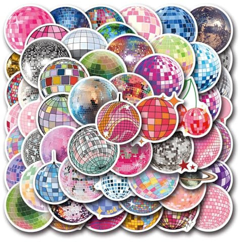 NYGGTYK 110 Teile Von Disco -Ball -Aufklebern, Kreativen Aufklebern, Graffiti -Aufklebern, Dekorieren Koffer, Motorräder, Helme