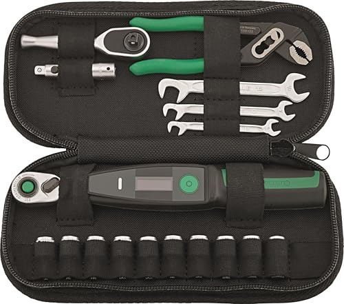 STAHLWILLE Fahrrad Werkzeug-Set 18-tlg. | 1/4“ Drehmomentschlüssel elektronisch 1-20 Nm, TORX, Innensechskant | in praktischer Rahmentasche