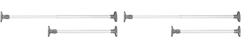 WENKO Teleskop-Klemmstange Herkules, klemmbare Kleiderstange, Spann-Stange zur Befestigung in Nischen oder im Kleiderschrank, individuell ausziehbar, 47-80cm, aus Metall in Weiß (Packung mit 2)