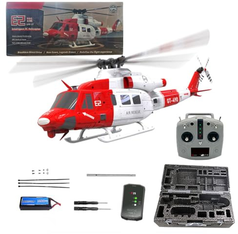 Palapozzy GOOSKY E2 UH-1Y RC Helicopter for Adults, 2.4GHz 6CH Dual Brushless Direct Drive Helicopter Model, with Lidar positioning, Adult for Beginners (RTF/Rescue Livery)