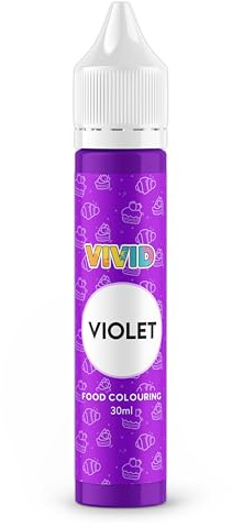 VIVID Violet Food Colouring 30ml - Professional Strength Edible Liquid Dye for Baking, Cake Decorating, Icing & Fondant - Concentrated Food Grade Colouring - Made in UK