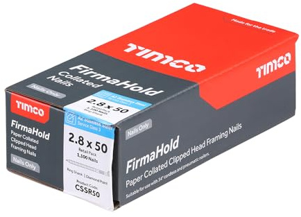 Firmahold Gun Nails Without Gas Framing fit Paslode IM350 + 50mm 63mm 75mm 90mm (Stainless Steel, 2.8x50-1100 pcs)