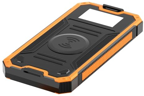Solar-Ladegerät, Akku – 10.000 mAh, wasserdicht, , Solar-Akku-Pack, Ladegerät für Telefon, kabellos, für Camping, Wandern, Angeln, Musikfestival, Smartphone, Kamera, Tablet