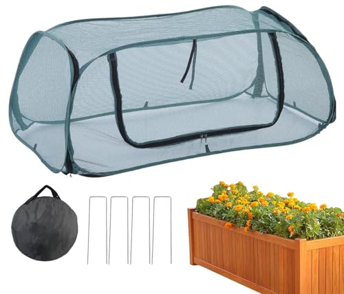 Hochbeet Abdeckung - 115 X 50 X 45 cm Netz Zum Schutz Von Blüten | Hochbeet Gewächshaus Abdeckung | Barriere Aus Maschenschutznetz Für Den Außenbereich, Gemüsegarten, Blumenbeet, Tomaten