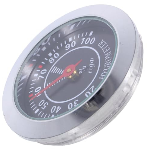 Hemobllo Mechanisches Rundes Hygrometer aus Edelstahl mit Hochpräzisions Feuchtigkeitsmesser für Zigarrenkisten und Geigenkasten Analoges Humidor Zubehör für Hausgebrauch