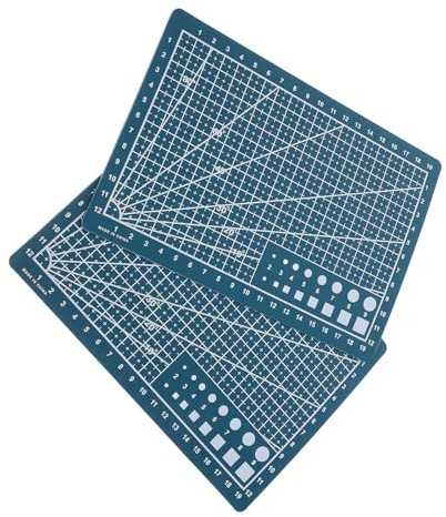 HOMSFOU Tapis de Découpe Auto-Cicatrisants Double Face A5 Lot de 2 pour Quilting, Couture, Loisirs Créatifs, Planche de Découpe pour Tampons, Vert