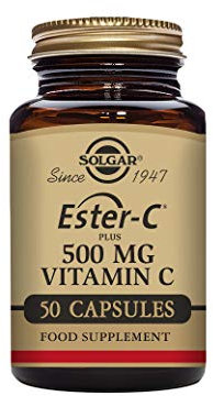 Solgar Ester-C Plus 500 mg Vitamin C Vegetable Capsules - Pack of 50 - Immune System Support - Ideal for Sensitive Stomachs - Vegan, Gluten Free