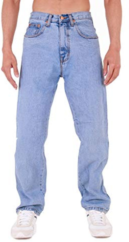 MENS AZTEC BASIC STRAIGHT LEG REGULAR FIT JEANS by AZTEC JEANS 52 Short Lightwash