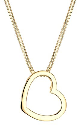 Elli Halskette Damen herz Liebe in 925 Sterling Silber vergoldet