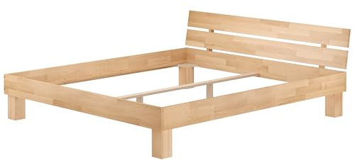 Erst-Holz Doppelbett Überlänge Kingsize 180x220 Buche massiv Bettgestell ohne Zubehör 60.80-18-220 oR